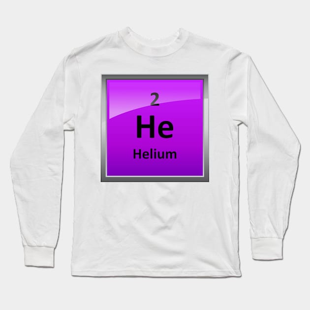 Helium Element Tile - Periodic Table Long Sleeve T-Shirt by sciencenotes